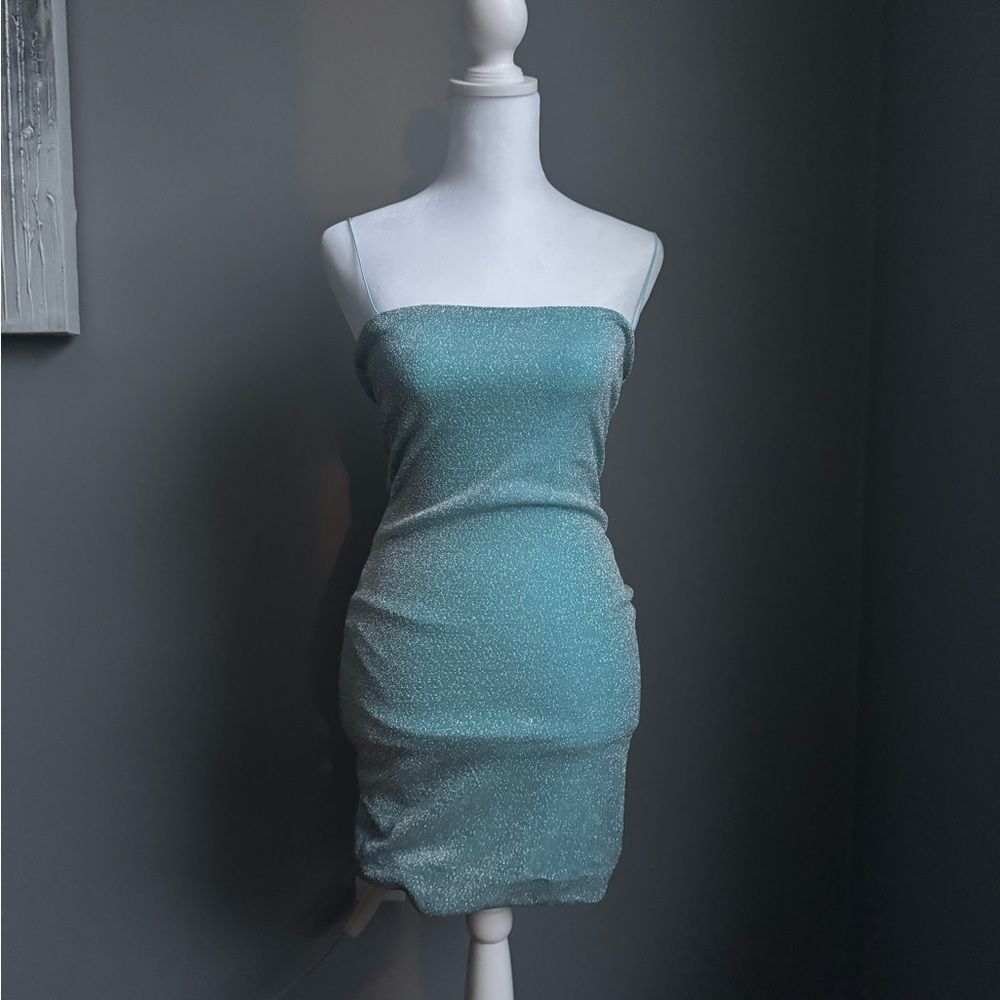 Blue Shimmer Mini Dress- Size Small Open to all offers!